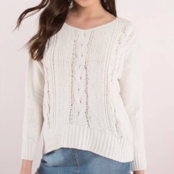 a.n.a ivory scoop neck sweater - Picture 3 of 7